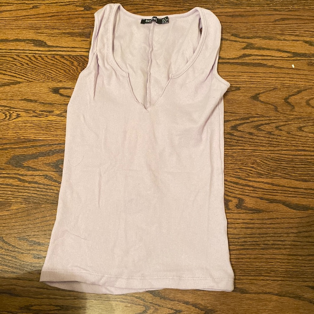 Simple light purple tank top from Boohoo